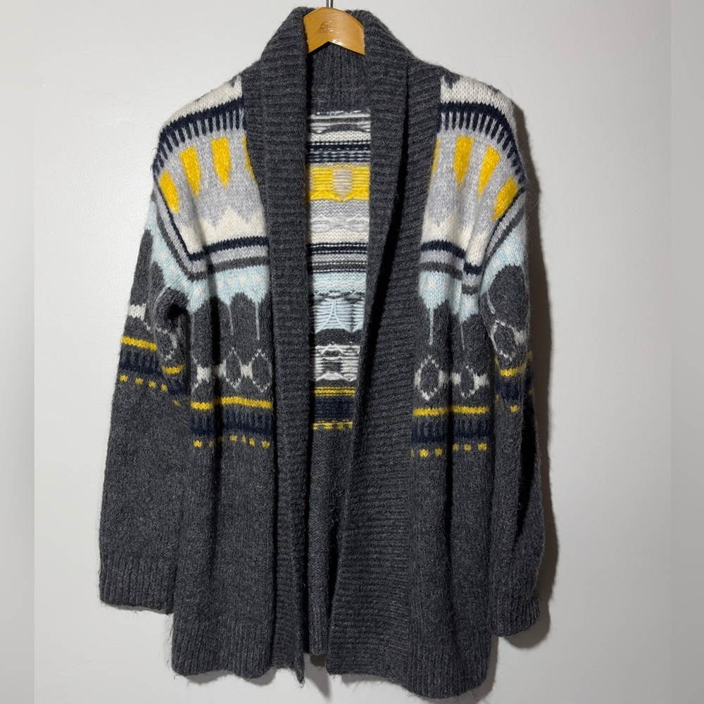 Gap Women’s Wool Blend Cardigan Size L Knit Maternity Fair Isle Shawl Collar - Picture 2 of 10